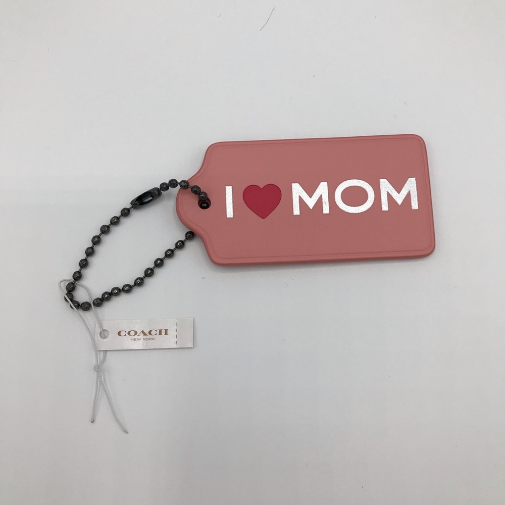 Coach Pink I love mom tag